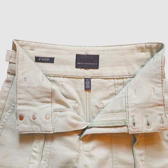 White House Black Market Mint Green Belted Utility Shorts, Sz. 0 - Picture 4 of 5